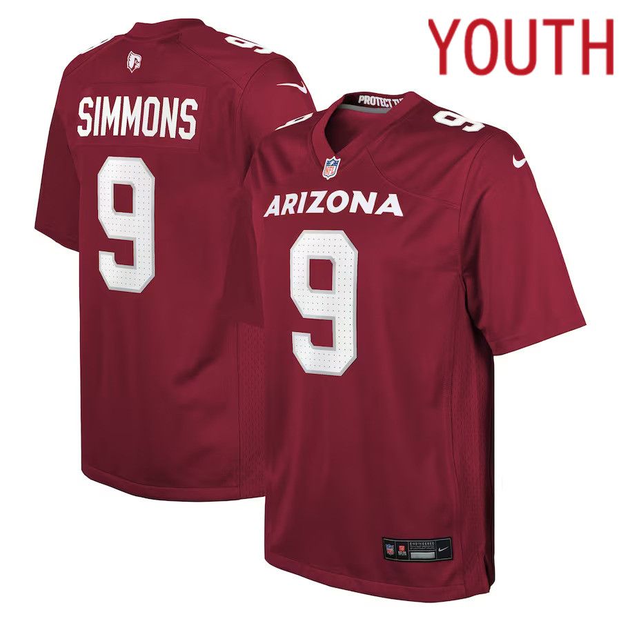 Youth Arizona Cardinals 9 Isaiah Simmons Nike Cardinal Game Player NFL Jersey